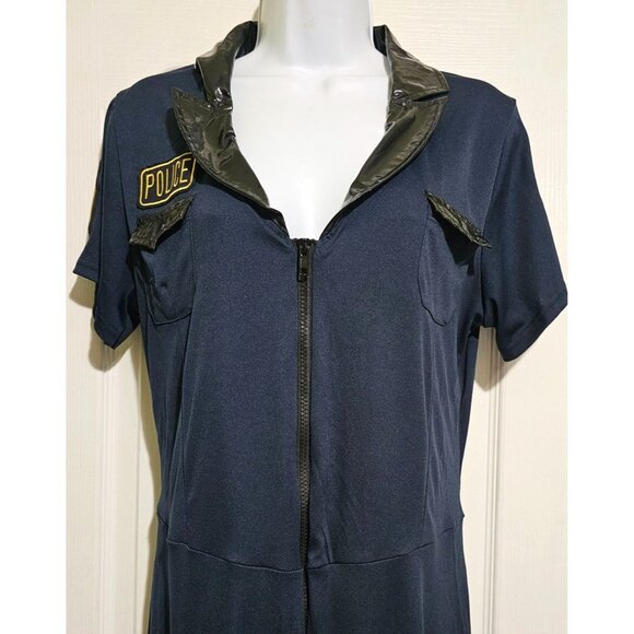 Sexy Police Costume XL Catsuit Handcuffs Badge Hat Cap Hot Cop Naughty Officer - Picture 4 of 10